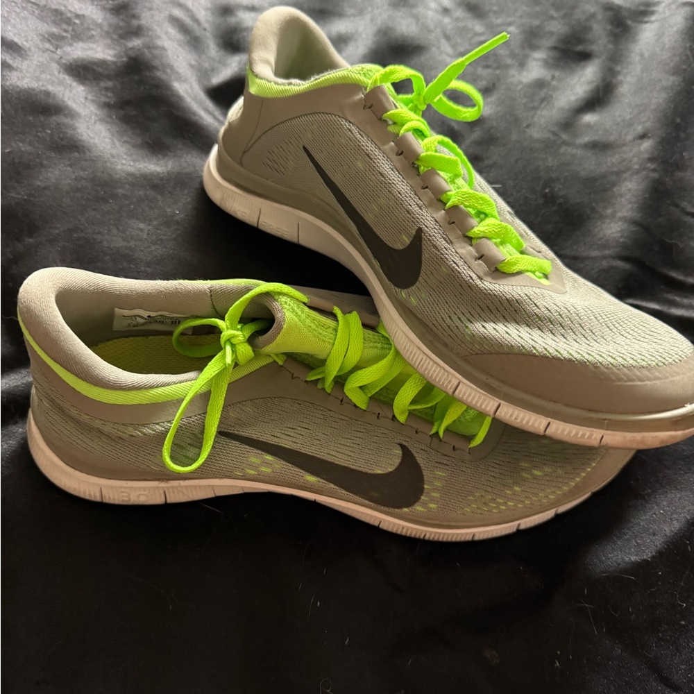Nike Gray and Lime Athletic Shoes